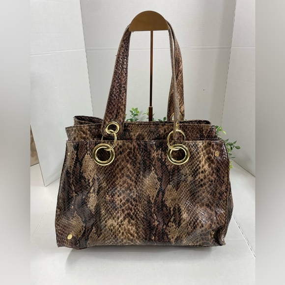Steve Madden Brown Snake Print Shoulder Bag - Picture 1 of 9